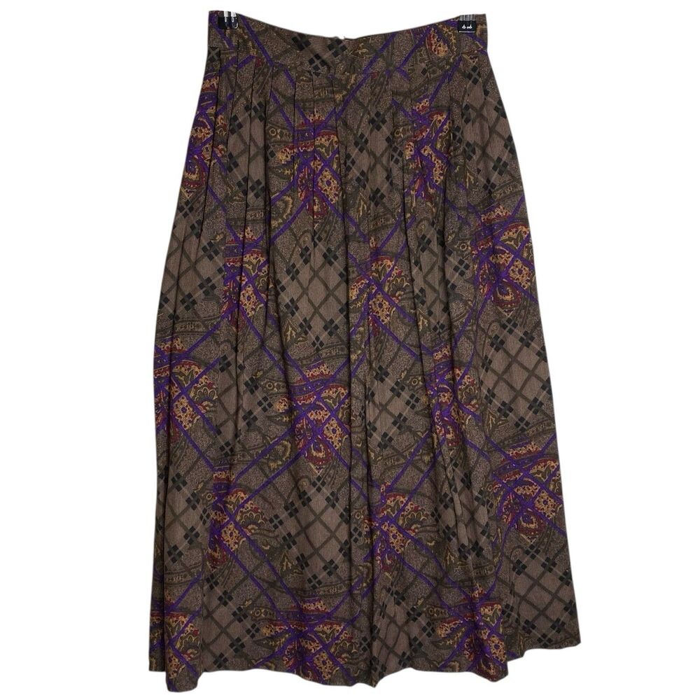 Vtg Claude Maxi Skirt Womens 27" Waist (5-6) Boho Pockets Pleated Romantic 90s